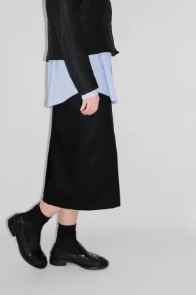 0039_WOOL STRAIGHT VINTAGE BLACK SKIRT