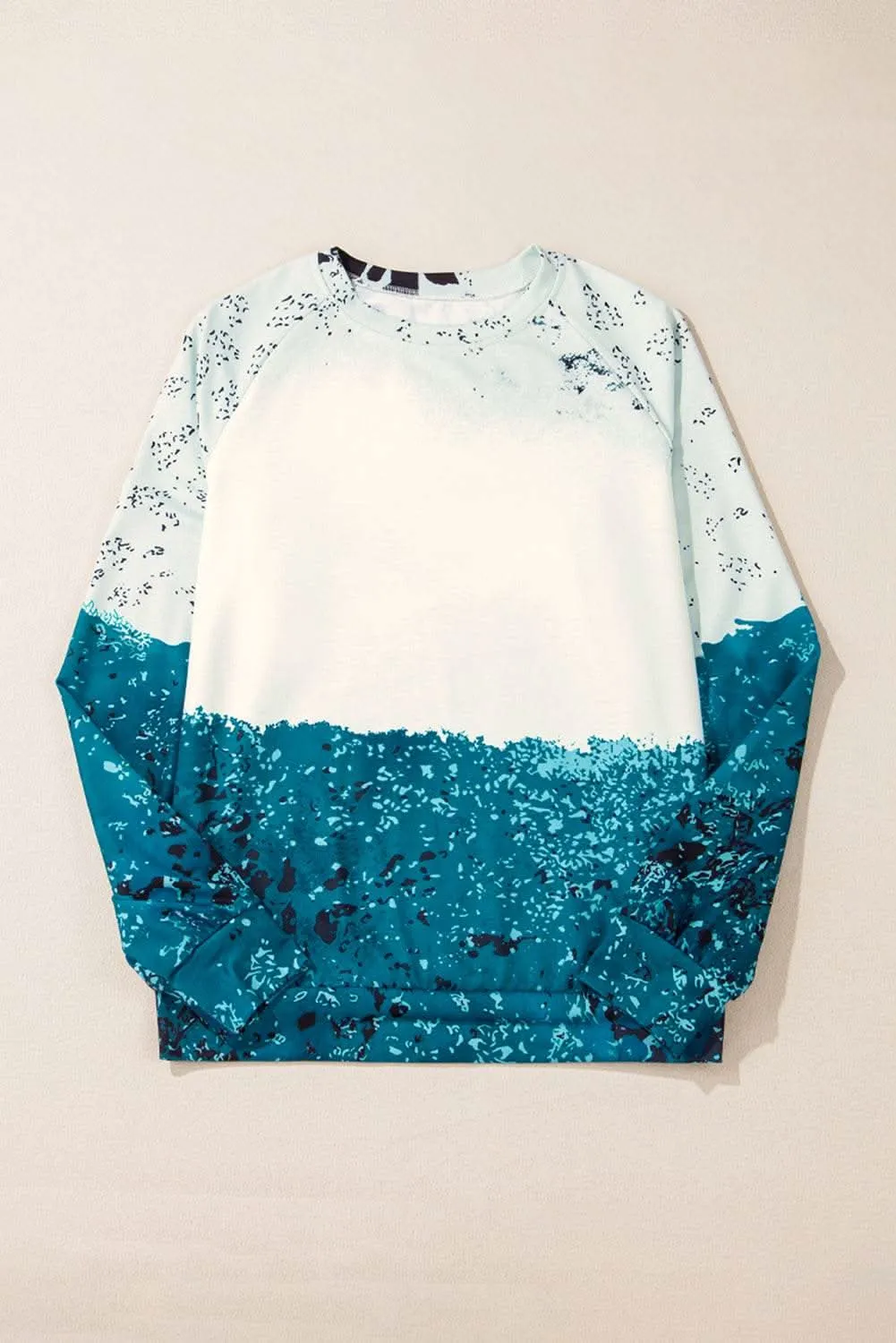 Blue tie dye cow print sweatshirt