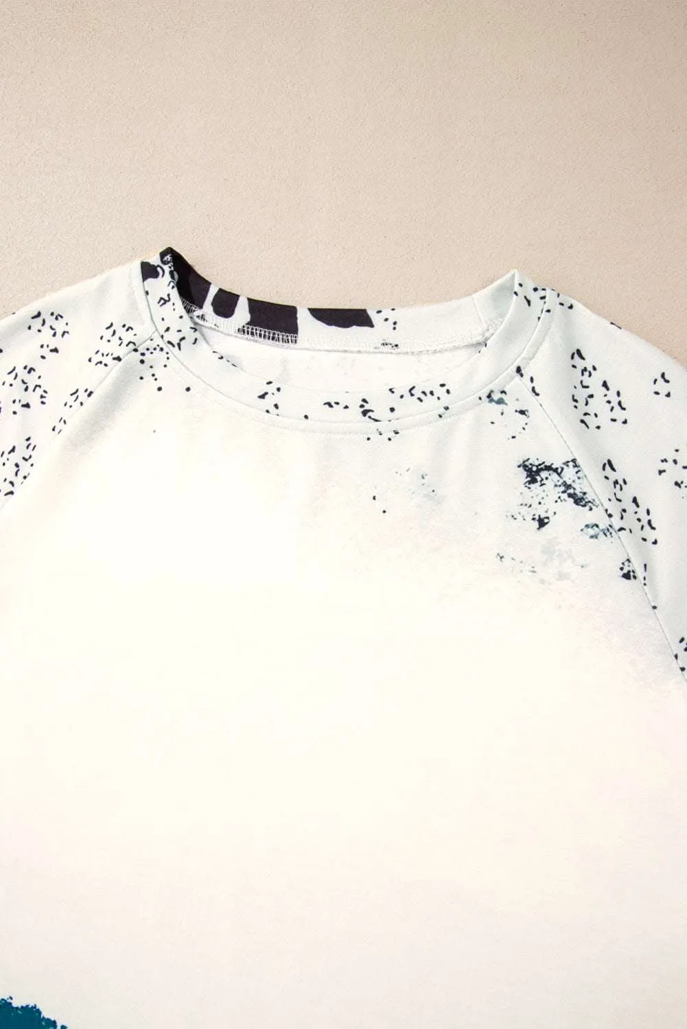 Blue tie dye cow print sweatshirt
