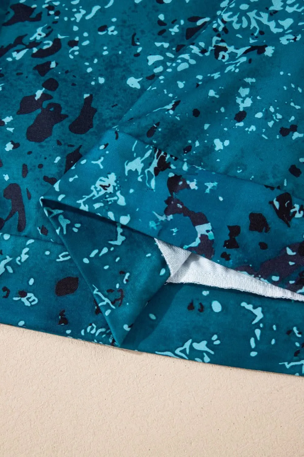 Blue tie dye cow print sweatshirt