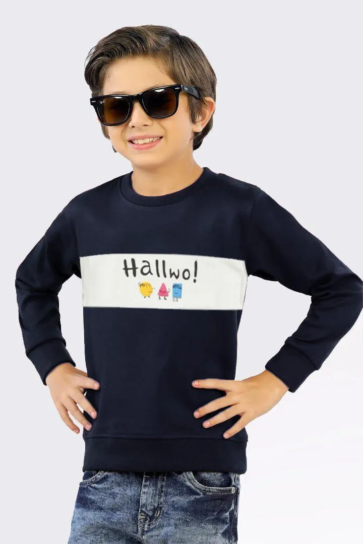 Boys Navy Hallwo Sweatshirt