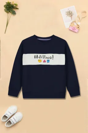 Boys Navy Hallwo Sweatshirt