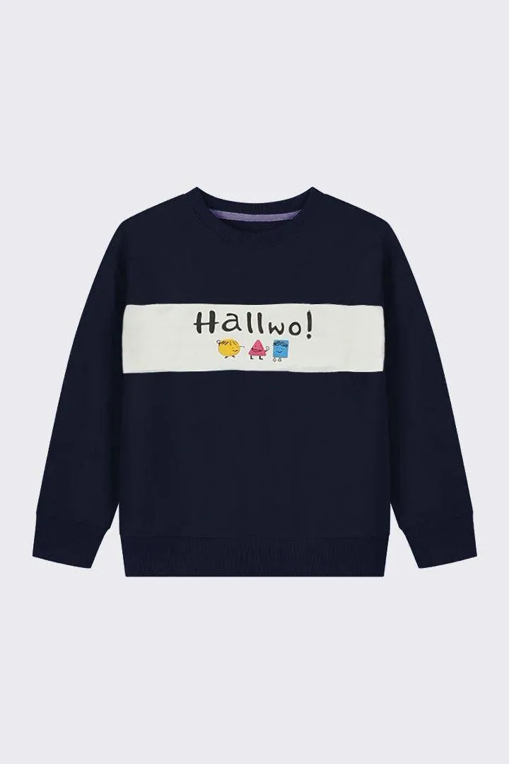 Boys Navy Hallwo Sweatshirt
