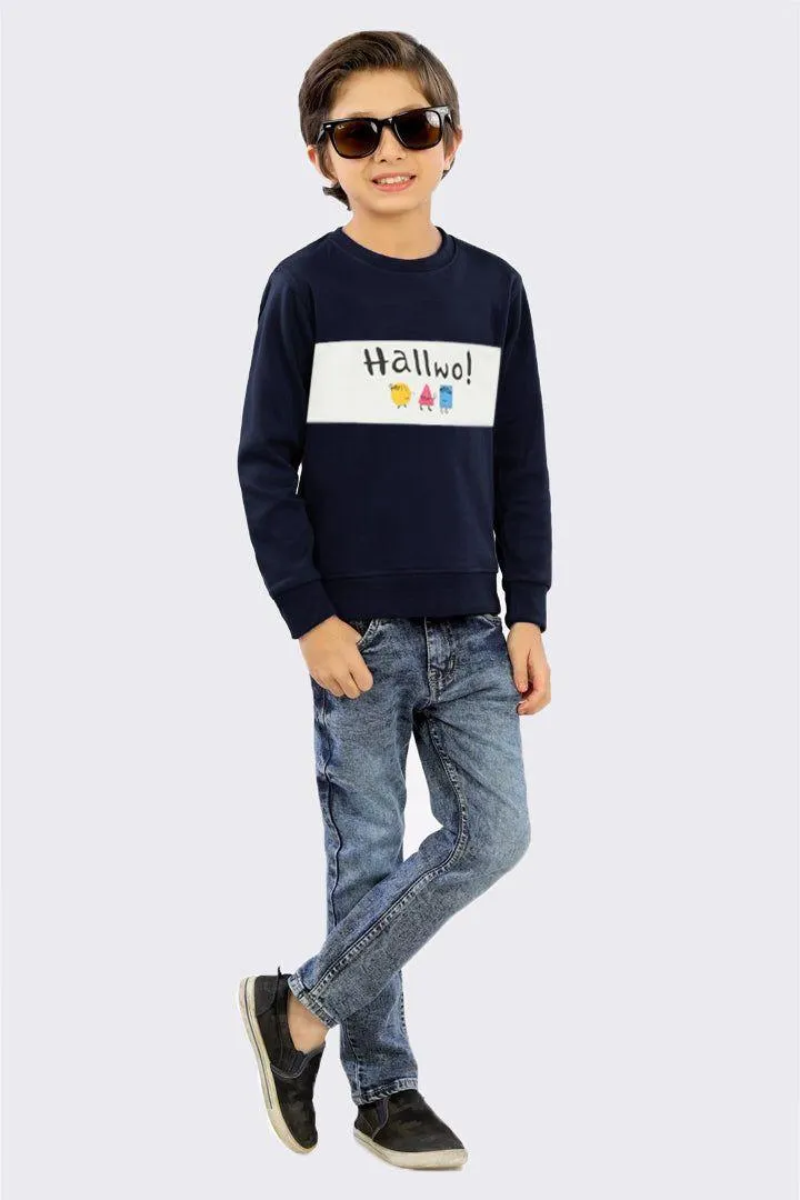 Boys Navy Hallwo Sweatshirt