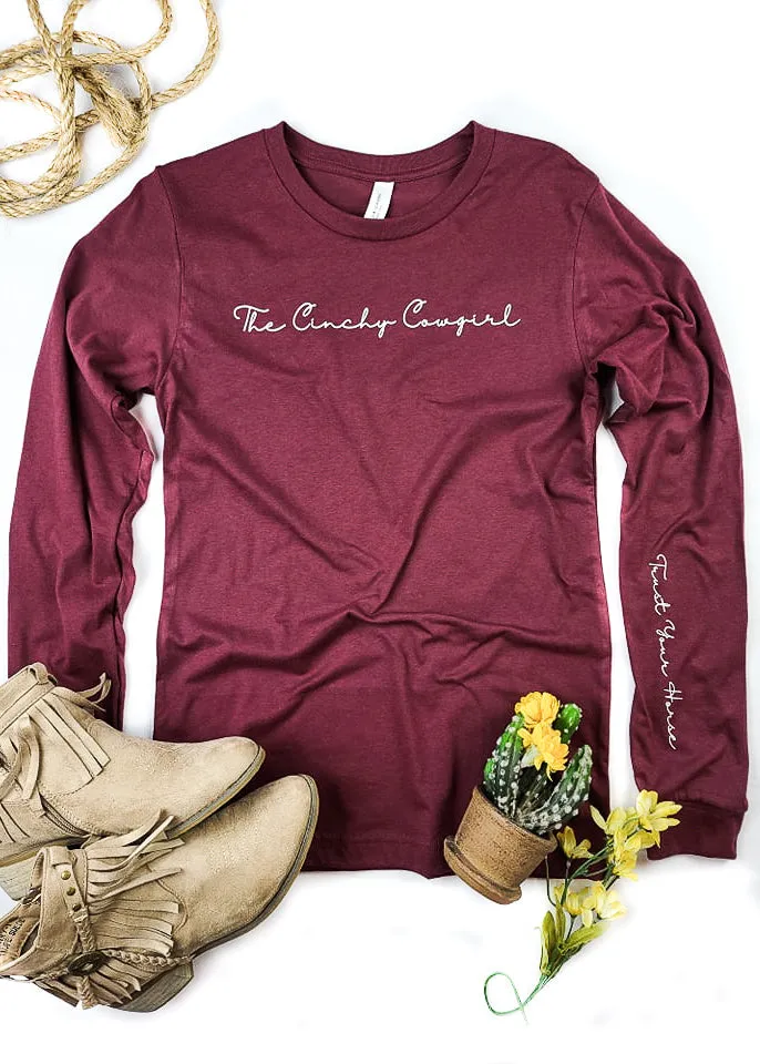Cardinal Red Trust Your Horse Long Sleeve Graphic Tee