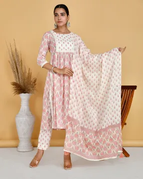 Casual Cotton Lace Detailed Nyra Cut Pant Set