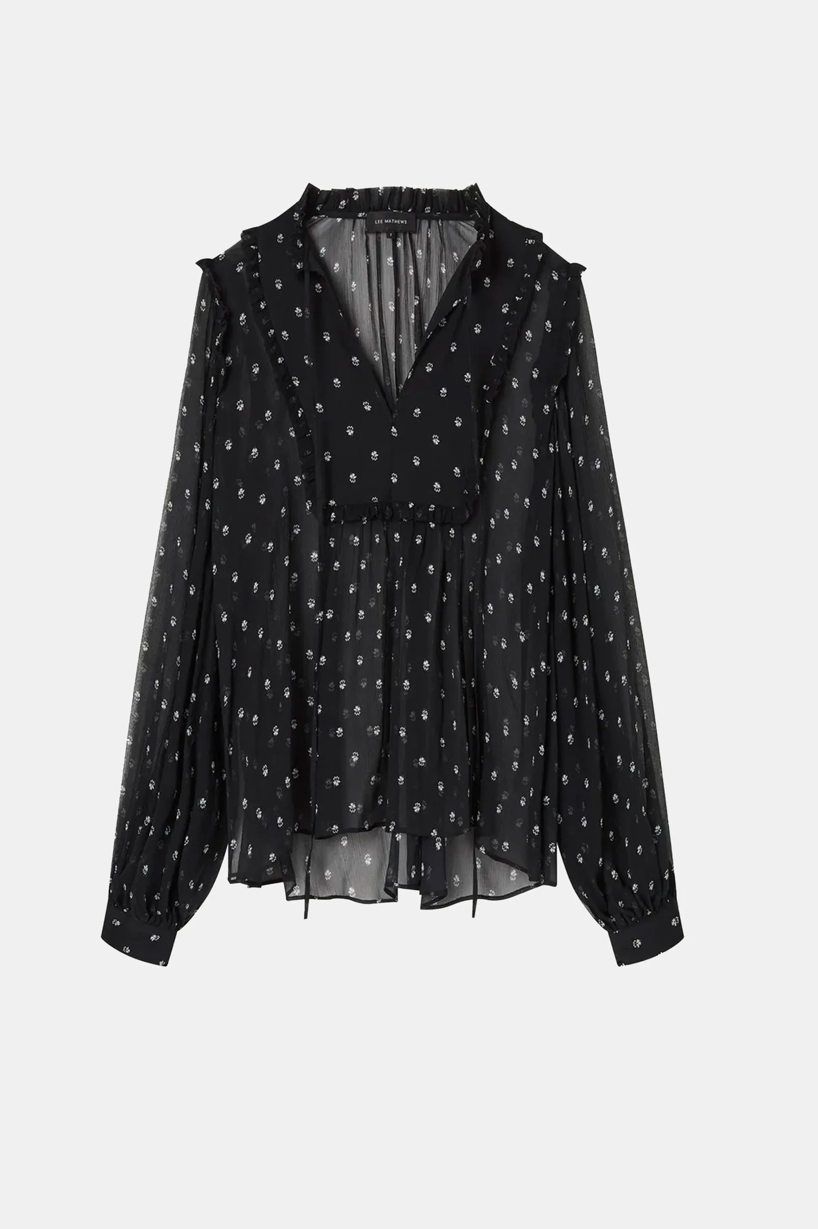 Clemence Blouse in Black Ditsy