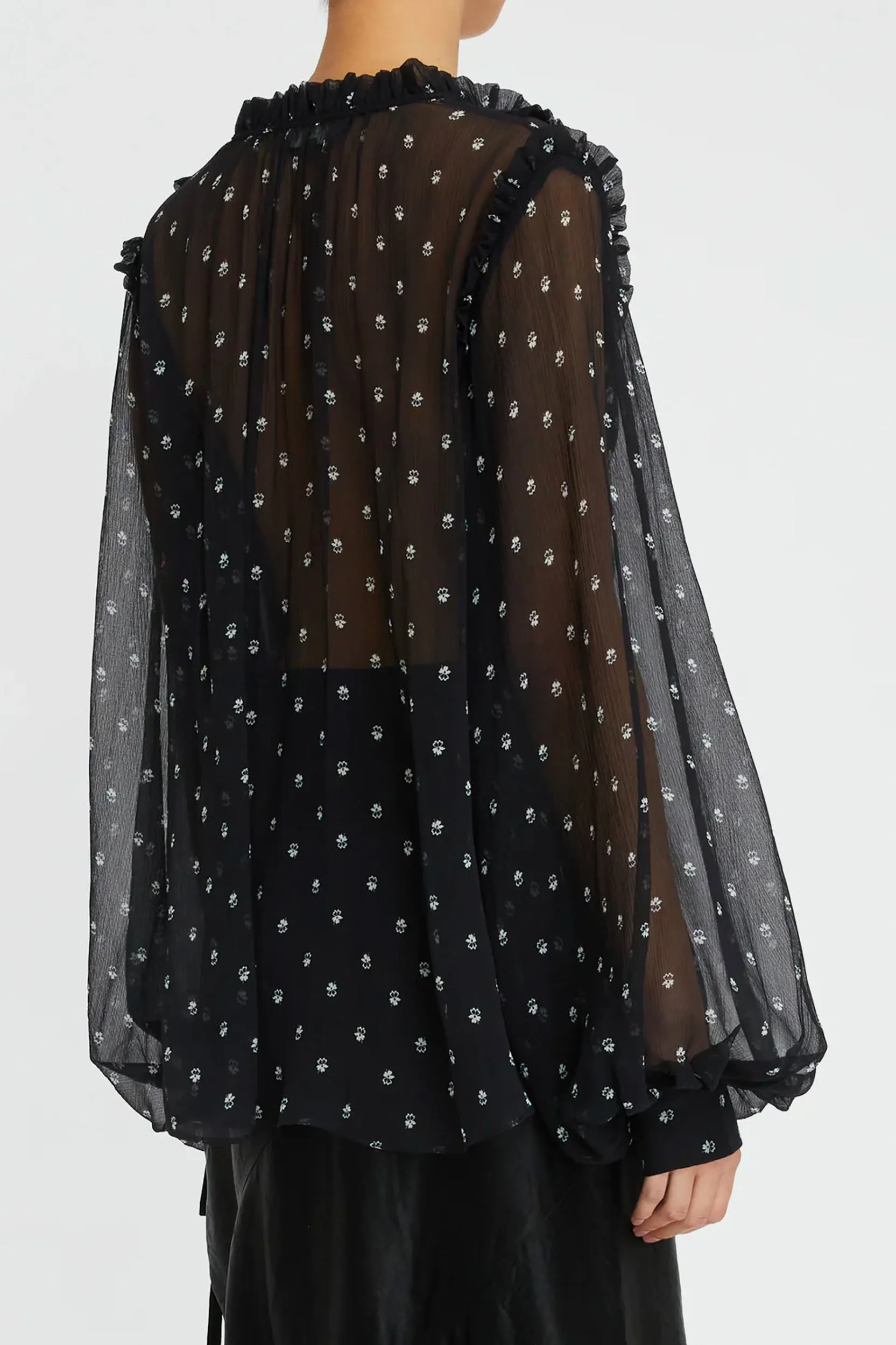 Clemence Blouse in Black Ditsy