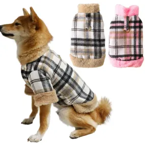 Cozy and Stylish: Pet Dog Clothes Lattice Coat for Autumn/Winter Fashion - Perfect Costume Clothes for Dogs, Ropa Perro, Chihuahua, and Yorkshire!