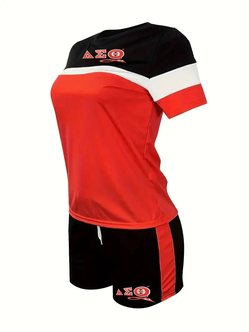 Delta Sigma Theta Color Block Short Set – Stylish Sorority Apparel