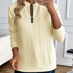 Emma | Dames Halve Ritssluiting Trui | Gebreid Emma | Dames Halve Ritssluiting Trui | Gebreid