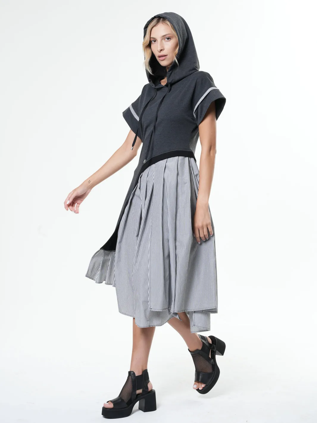 Extravagant Midi Hooded Dress