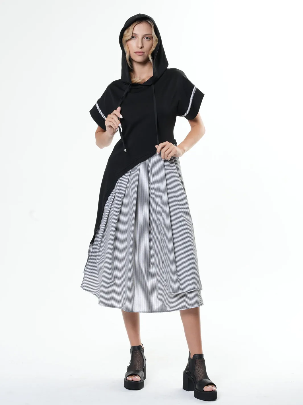 Extravagant Midi Hooded Dress