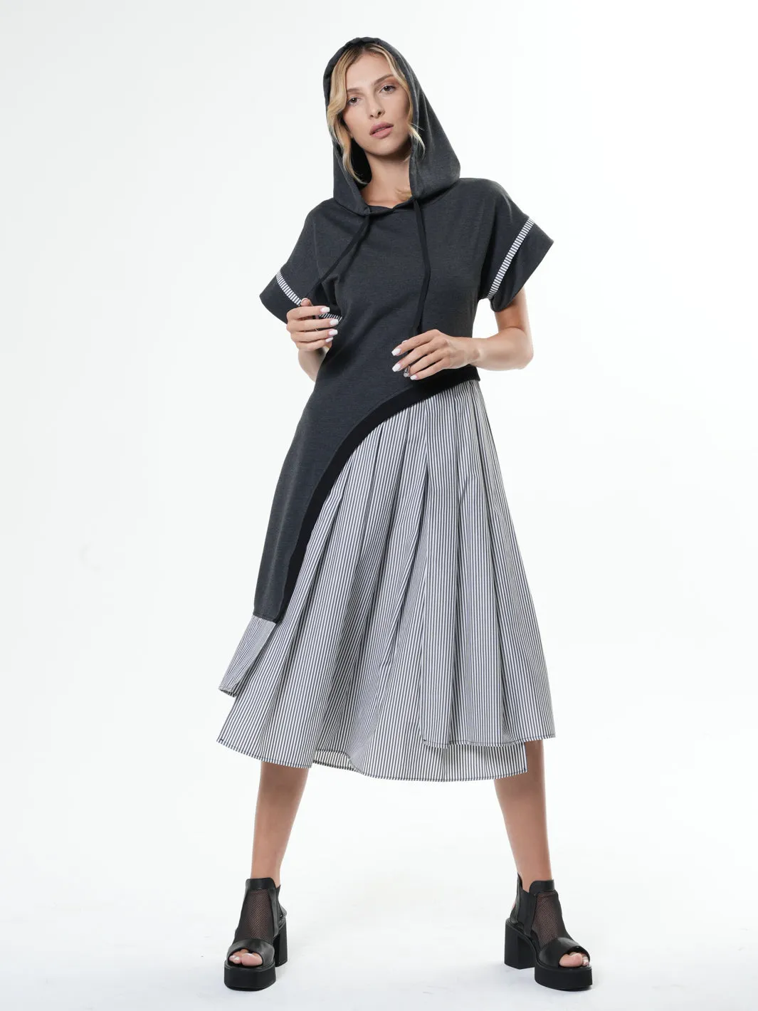 Extravagant Midi Hooded Dress