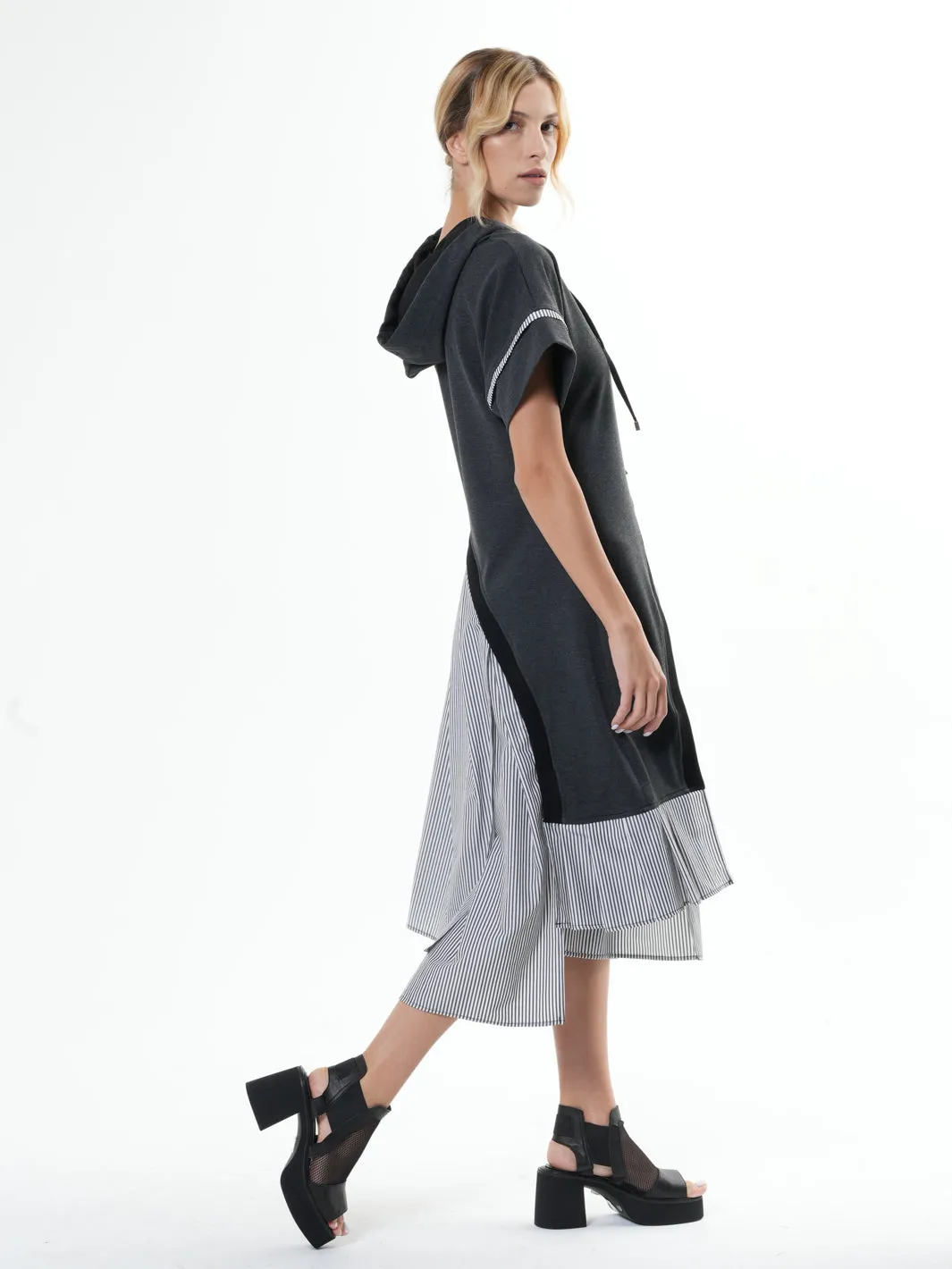 Extravagant Midi Hooded Dress
