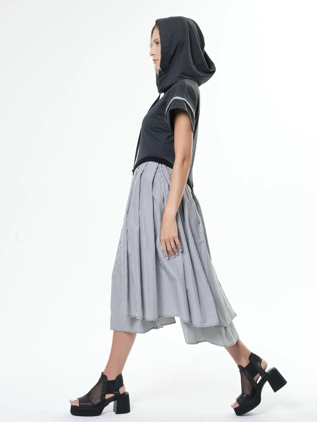 Extravagant Midi Hooded Dress