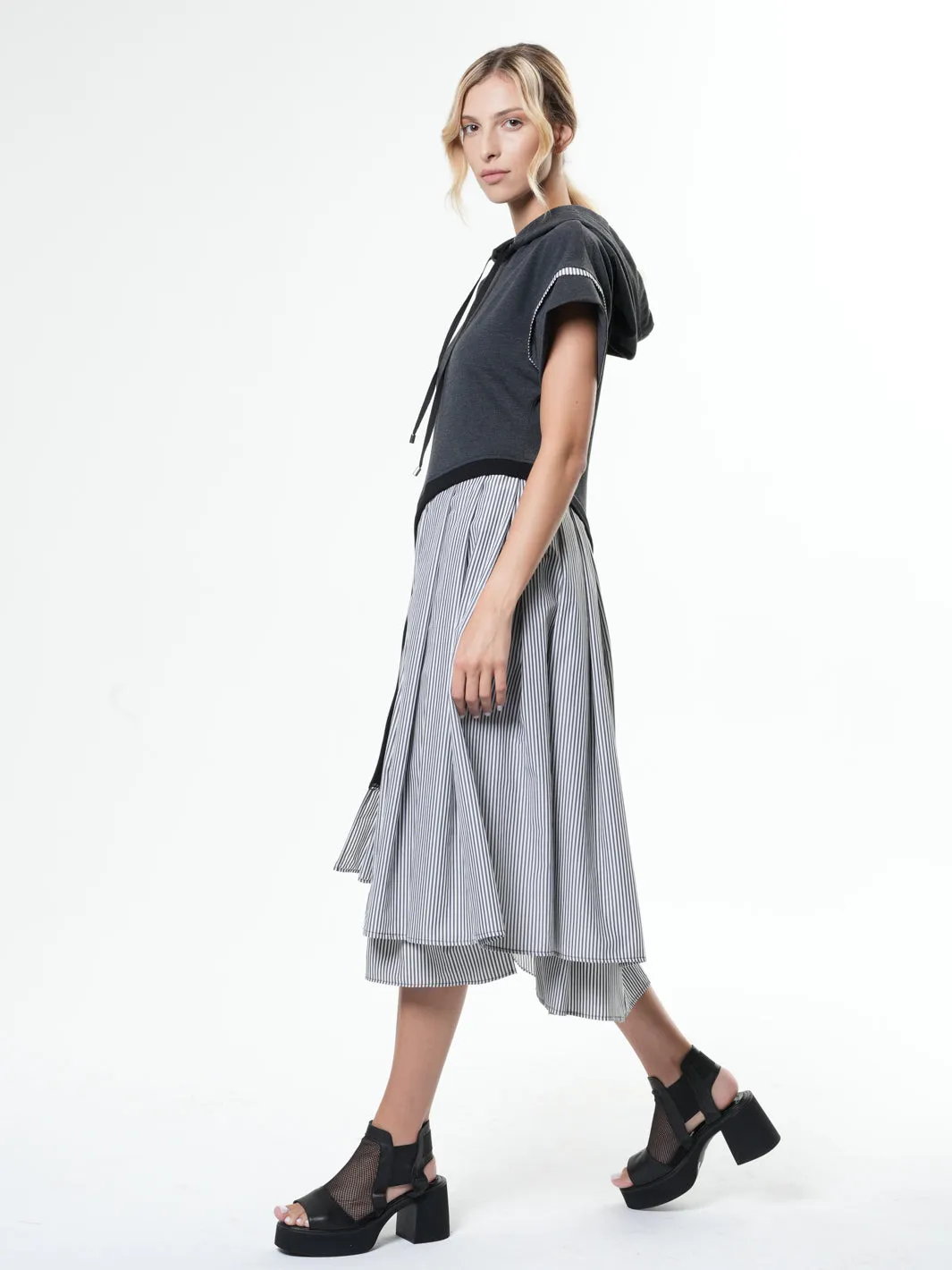 Extravagant Midi Hooded Dress