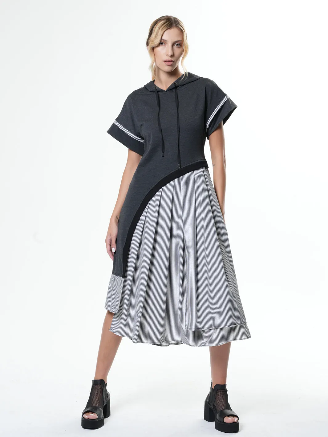 Extravagant Midi Hooded Dress