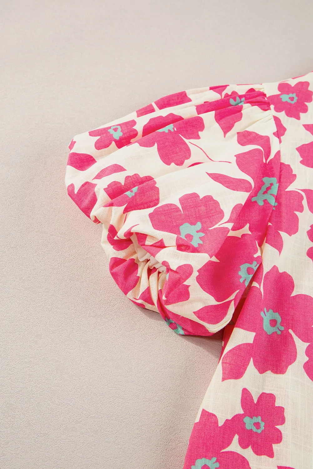 Floral Frilled Neckline Blouse