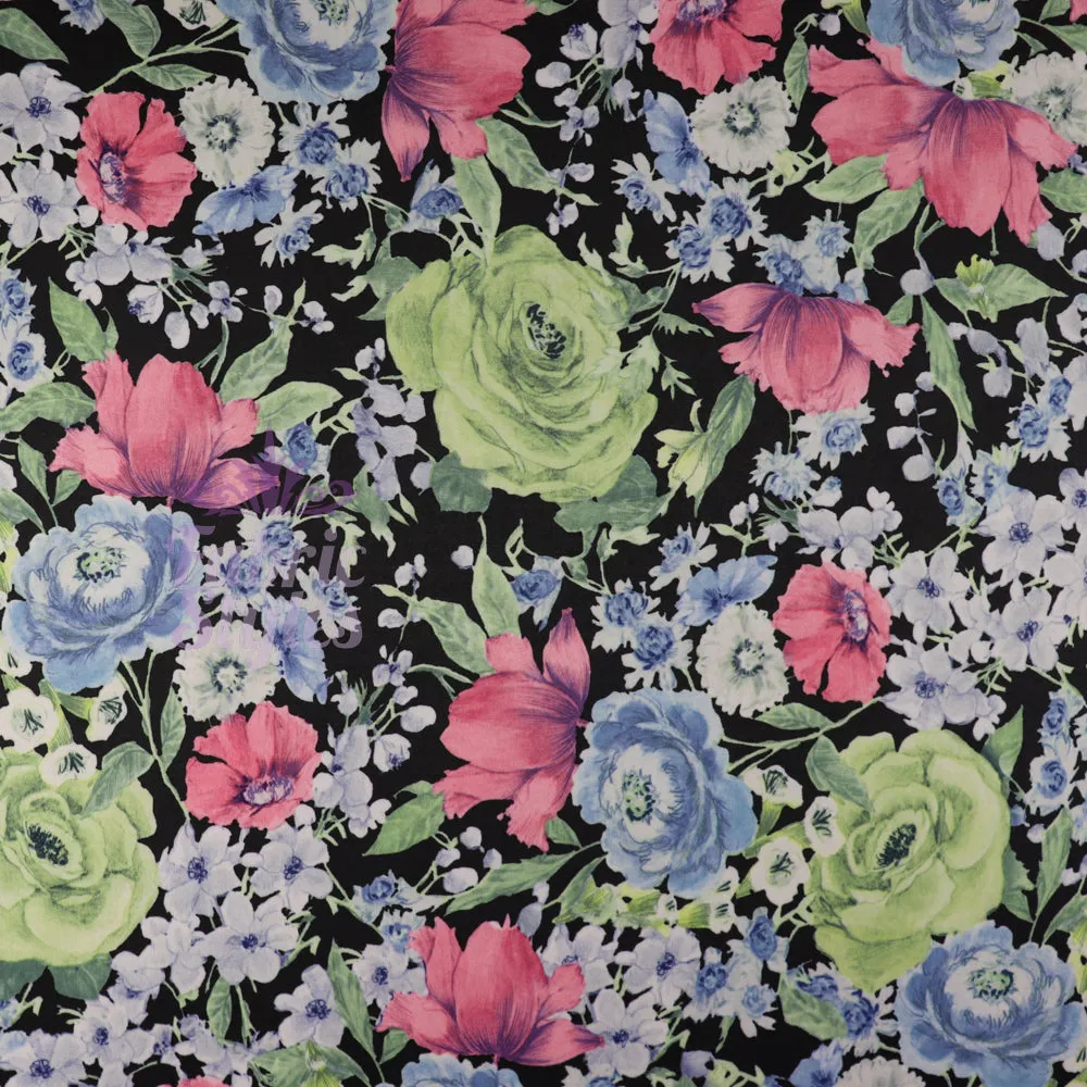 FS984 Floral Soft Touch Silky Stretch Knit Fabric