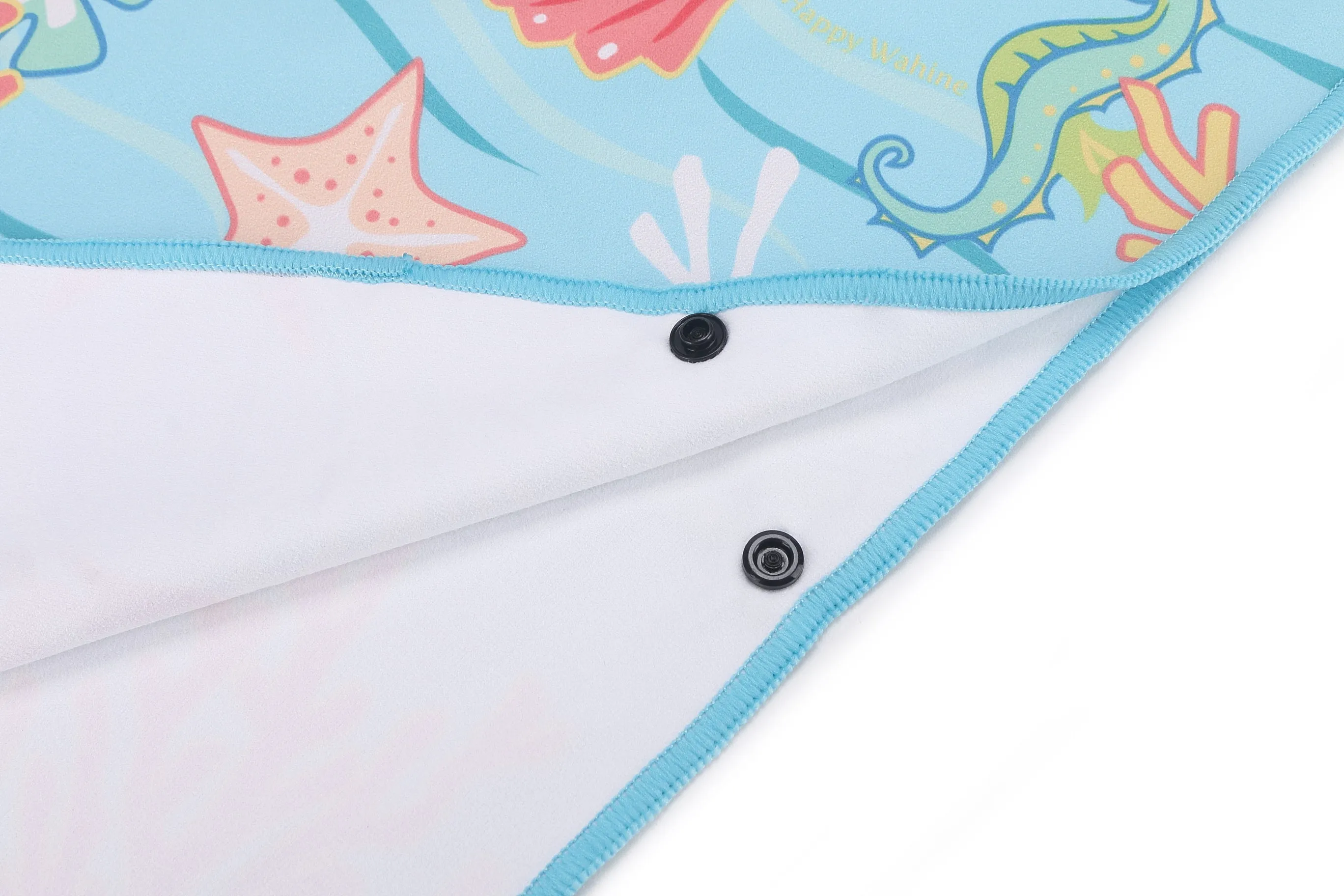 Hooded Beach Towel Poncho Teenager Mermaid Blue