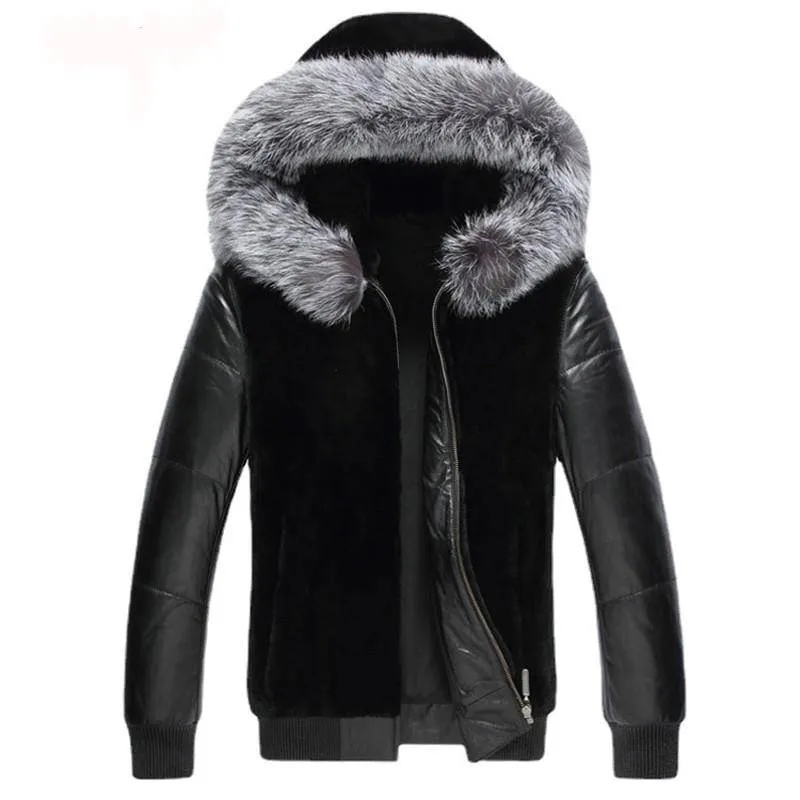Hooded Fur Cotton Polyester Jacket