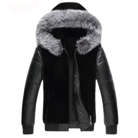 Hooded Fur Cotton Polyester Jacket