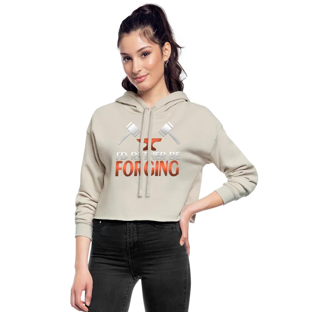 I'd Rather Be Forging Blacksmith Forge Hammer Women's Cropped Hoodie