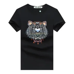 Kenz Essential Classic Front Tiger Crew neck -Black