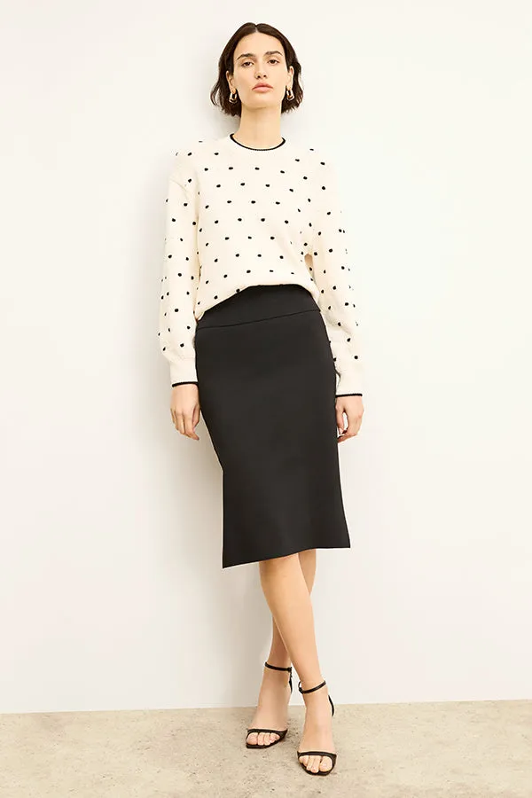 Kim Sweater - Dot Knit :: Ivory/Black