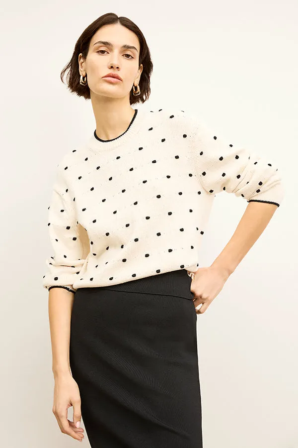 Kim Sweater - Dot Knit :: Ivory/Black