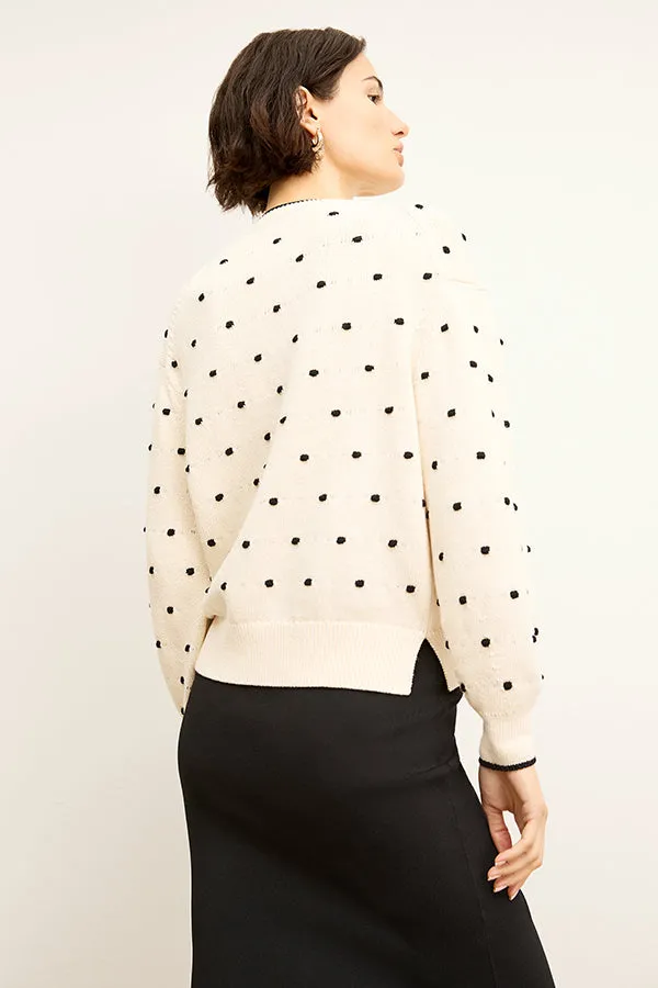 Kim Sweater - Dot Knit :: Ivory/Black
