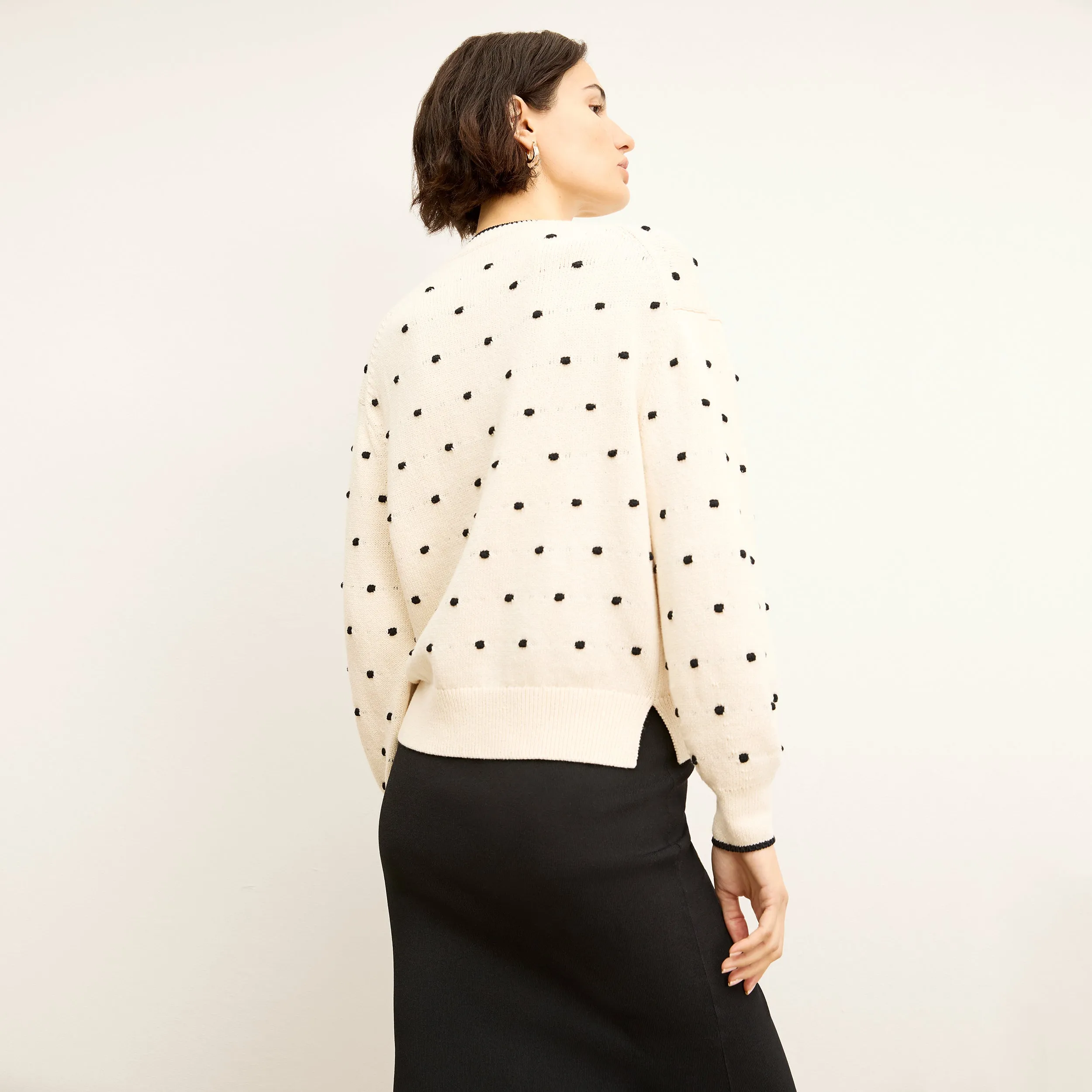 Kim Sweater - Dot Knit :: Ivory/Black