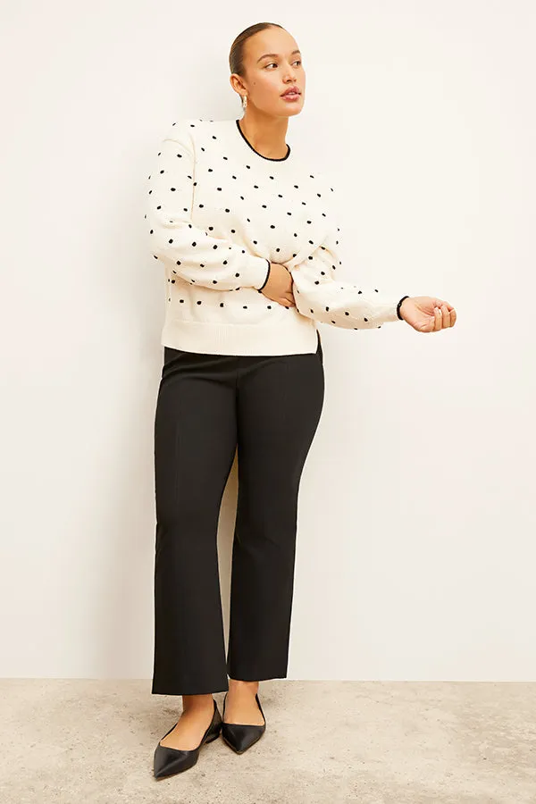Kim Sweater - Dot Knit :: Ivory/Black