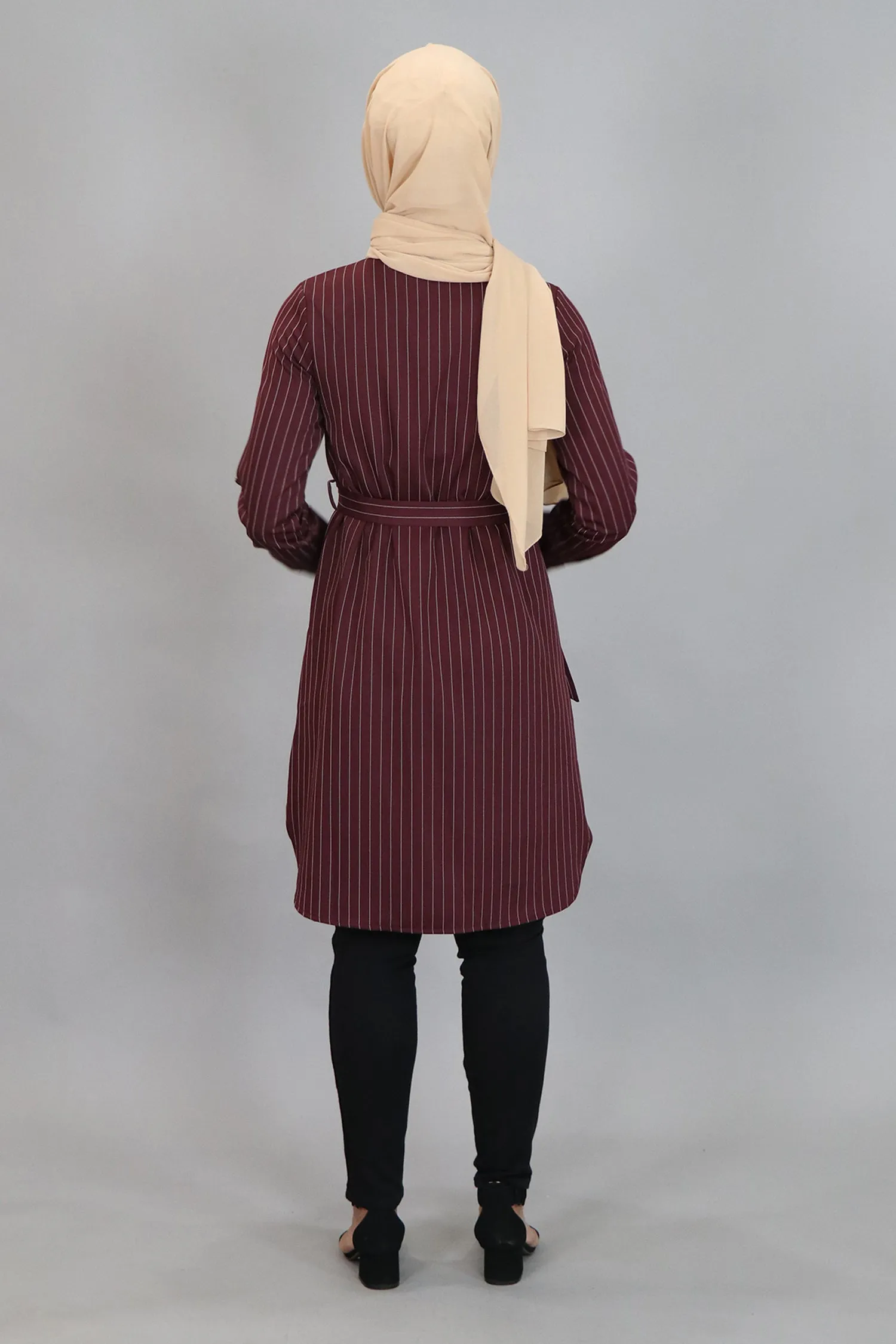 Mahogany Striped Long Blouse
