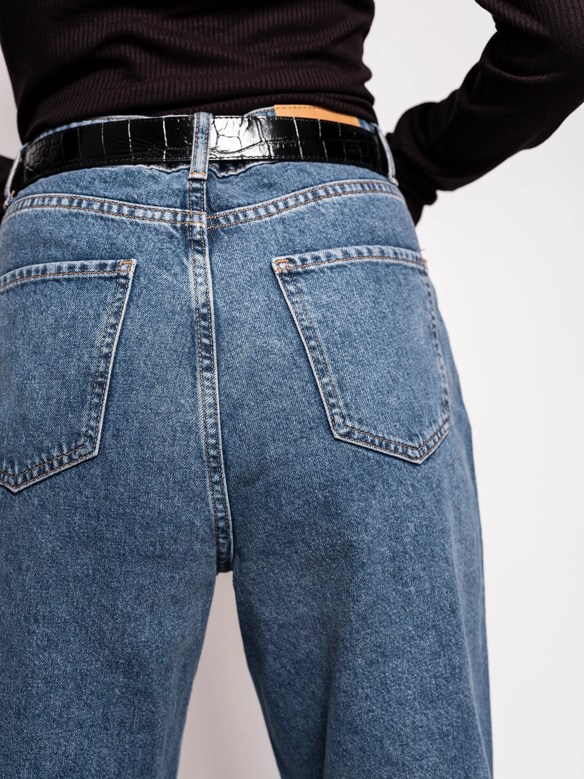 Mom Jeans With Slit Detail