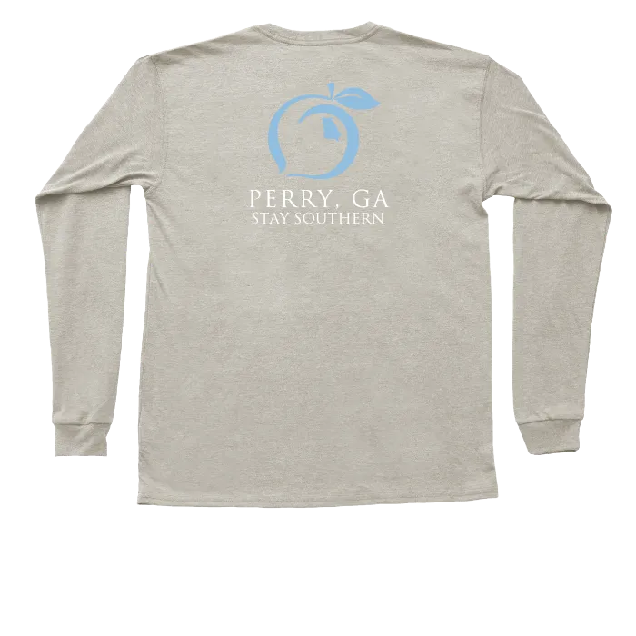 Perry, GA  Long Sleeve Hometown Pocket Tee