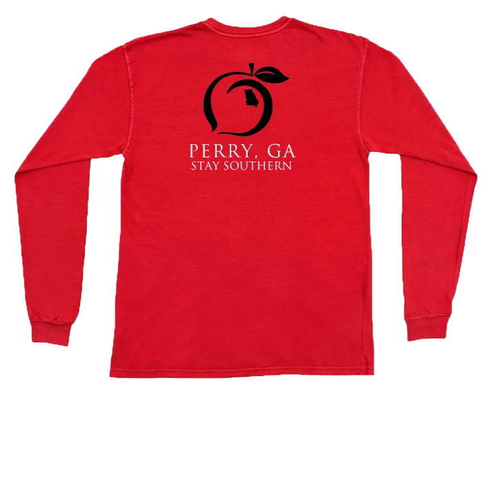 Perry, GA  Long Sleeve Hometown Pocket Tee