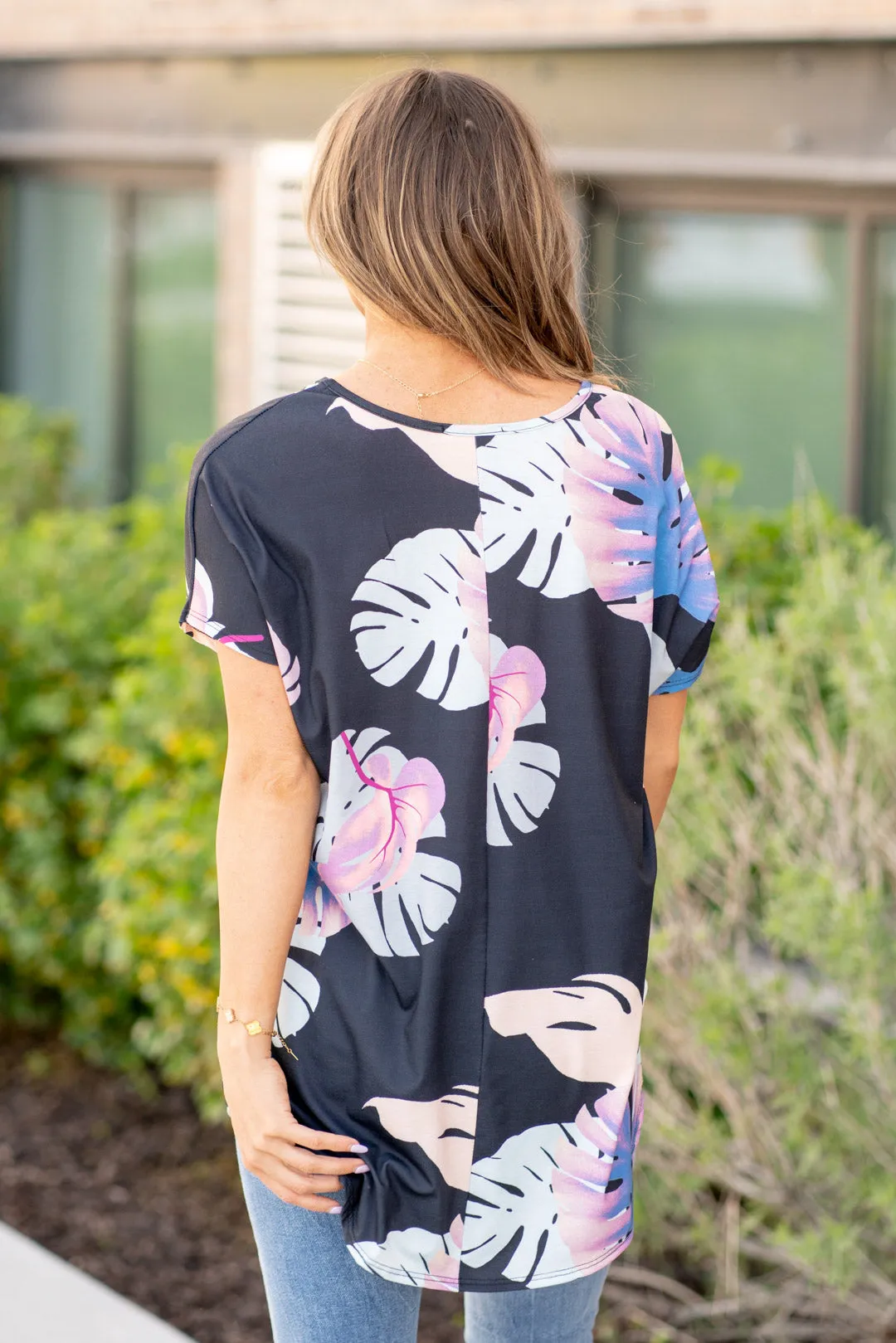 Printed Round Neck Short Sleeve T-Shirt
