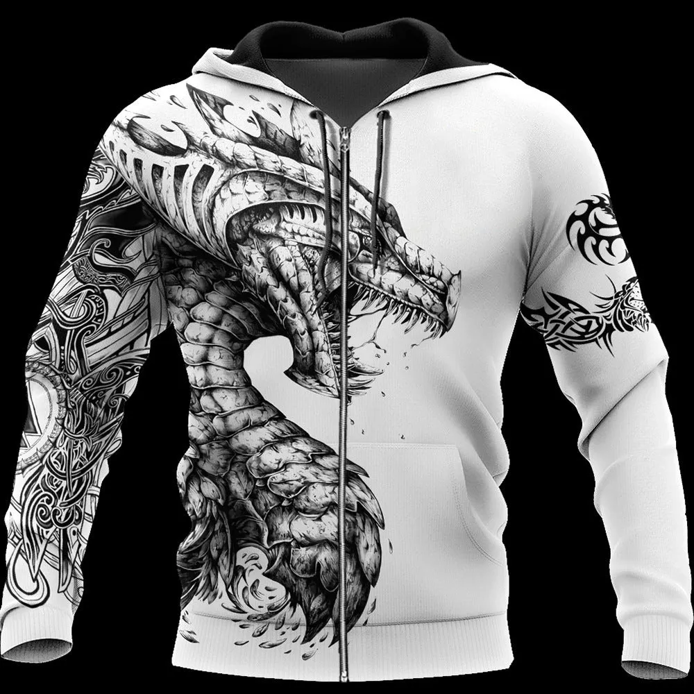 Printed Sports Men's Casual Pullover Zipper Sweater