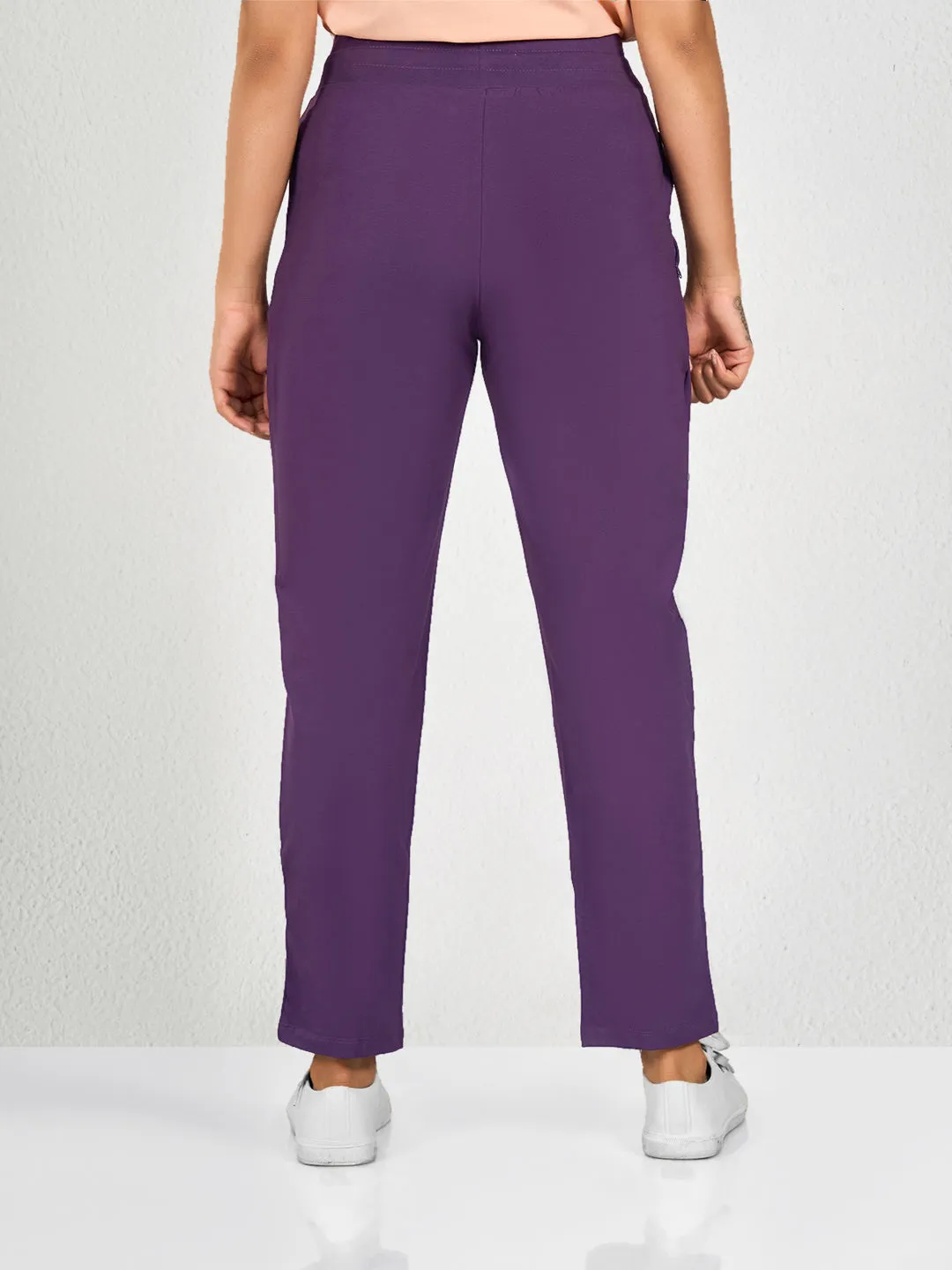 Purple Solid BB Track Pant