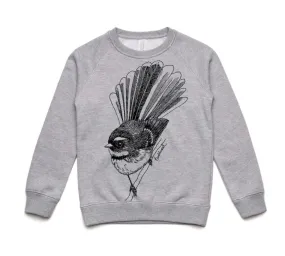 Pīwakawaka (Grey Marle) Sweatshirt (4 & 10 years)