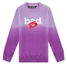 "BAD" Gradient Kids Sweatshirt - Purple
