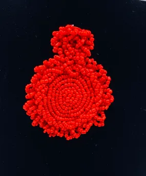 Red Beaded Earring