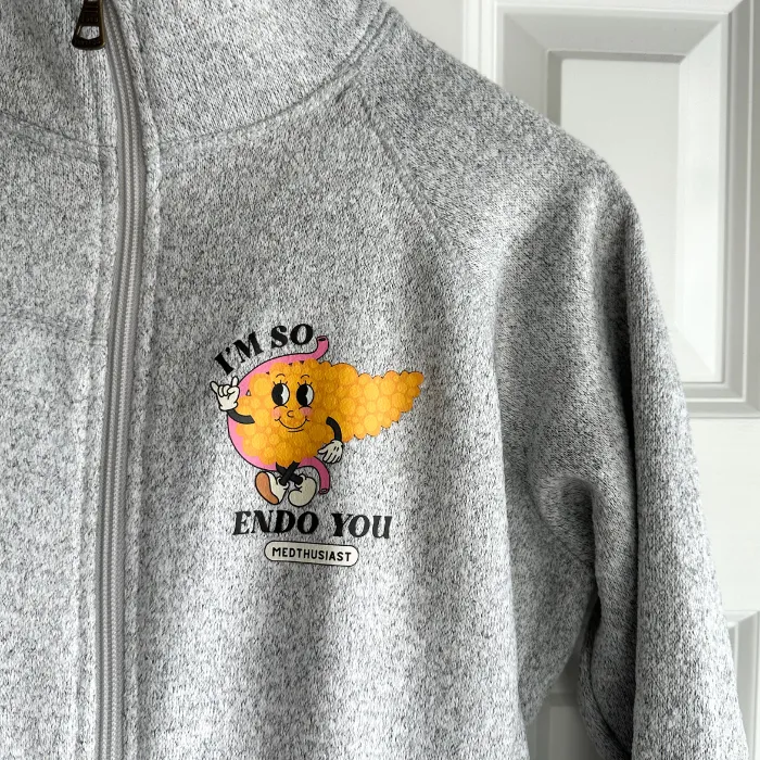 Retro Anatomy Icons Full-Zip Sweater Fleece Jacket