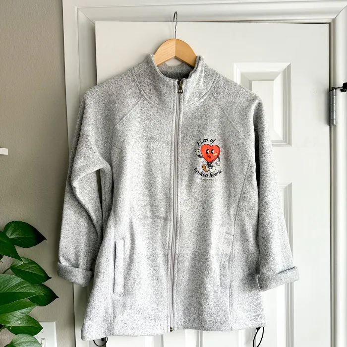 Retro Anatomy Icons Full-Zip Sweater Fleece Jacket