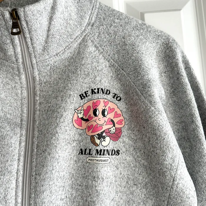 Retro Anatomy Icons Full-Zip Sweater Fleece Jacket