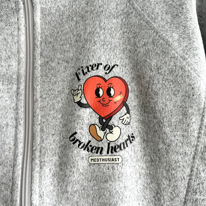 Retro Anatomy Icons Full-Zip Sweater Fleece Jacket