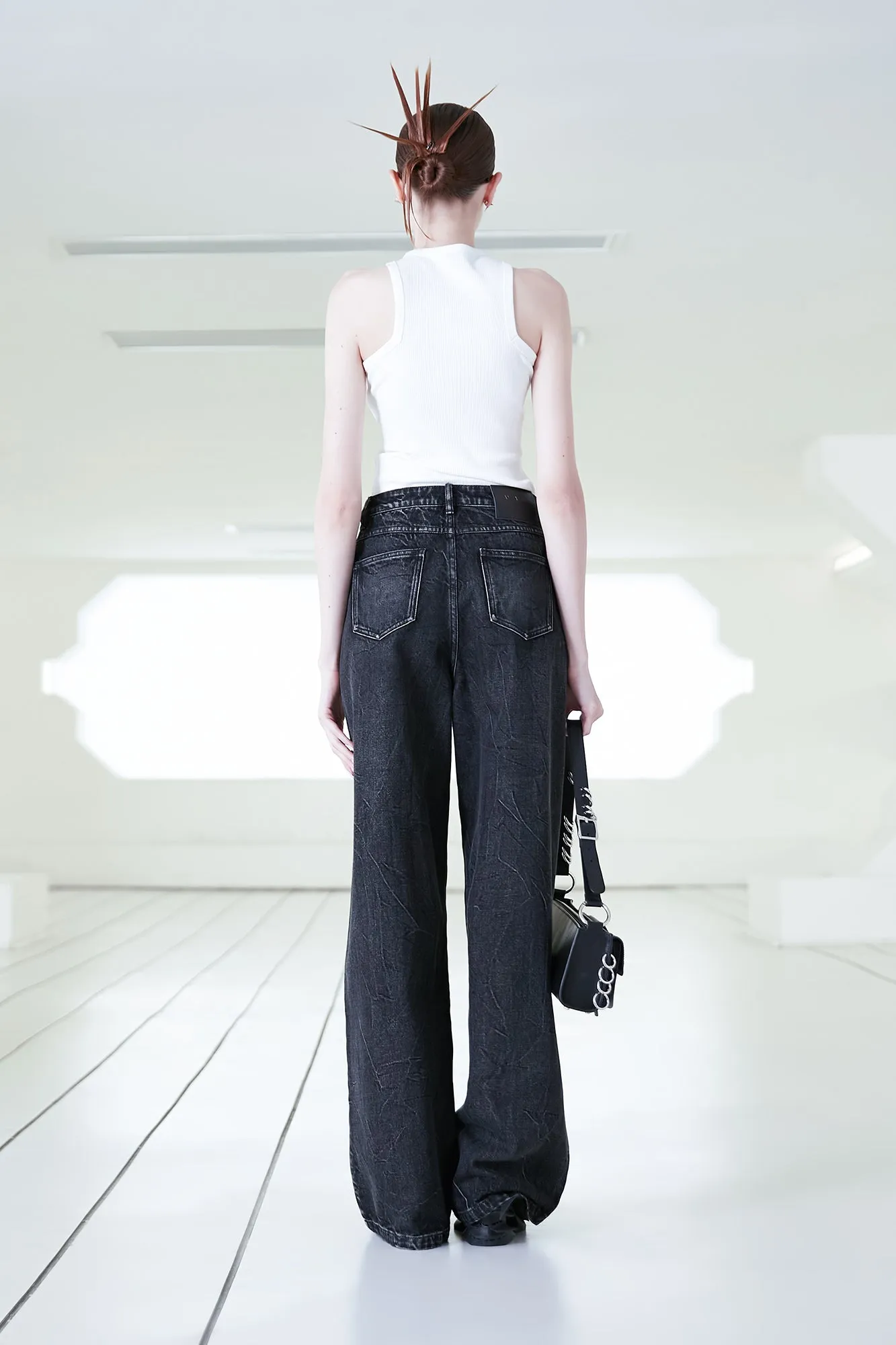 Star-shaped hot fix jeans