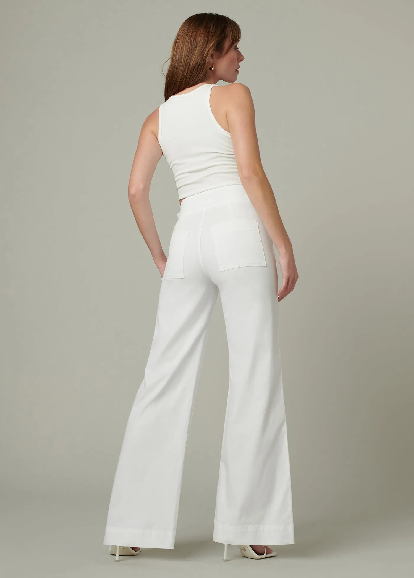 Wide Leg Sailor Pant with Double Buckle Detail